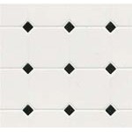Black & White 'Harlequin' Moulded Vinyl Tile Sheet